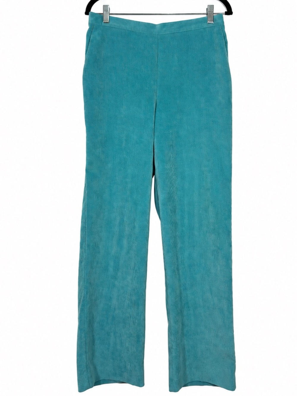 Alfred Dunner Women's Corduroy Pants Size 10 Teal Straight Leg Classic Casual